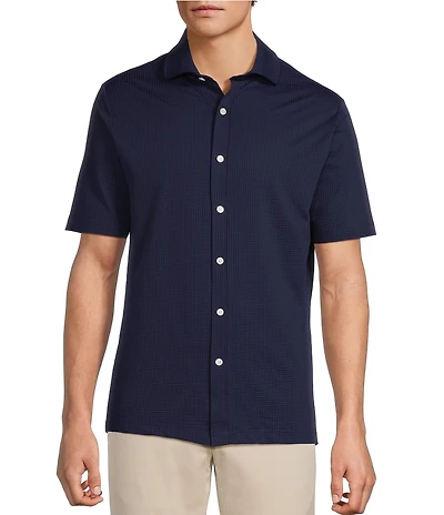 Hart Schaffner Marx Luxury Performance The Driver Short Sleeve Solid Button Front Shirt