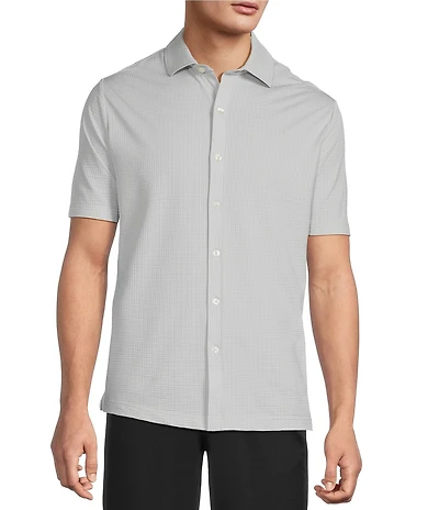 Hart Schaffner Marx Luxury Performance The Driver Short Sleeve Solid Button Front Shirt
