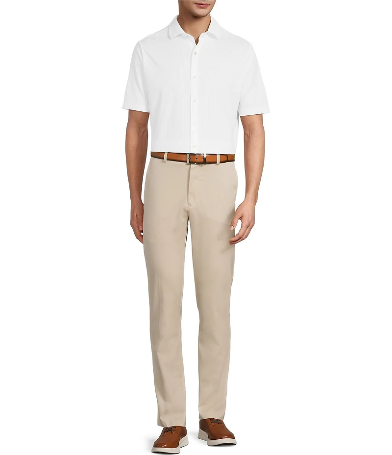 Hart Schaffner Marx Luxury Performance The Driver Short Sleeve Solid Button Front Shirt