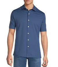 Hart Schaffner Marx Luxury Performance The Driver Short Sleeve Solid Button Front Shirt