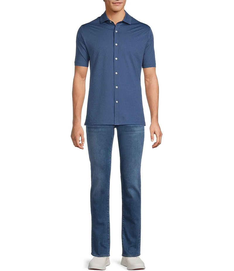 Hart Schaffner Marx Luxury Performance The Driver Short Sleeve Solid Button Front Shirt