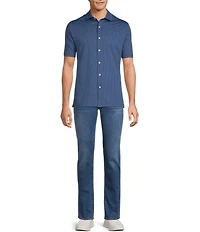 Hart Schaffner Marx Luxury Performance The Driver Short Sleeve Solid Button Front Shirt