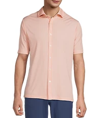 Hart Schaffner Marx Luxury Performance The Driver Short Sleeve Solid Button Front Shirt