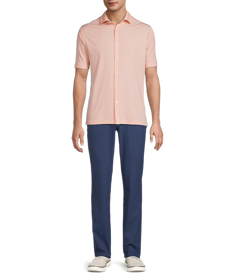 Hart Schaffner Marx Luxury Performance The Driver Short Sleeve Solid Button Front Shirt