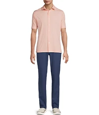 Hart Schaffner Marx Luxury Performance The Driver Short Sleeve Solid Button Front Shirt
