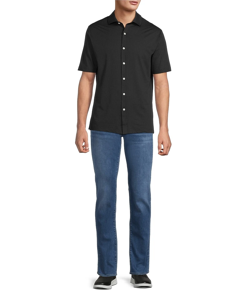 Hart Schaffner Marx Luxury Performance The Driver Short Sleeve Solid Button Front Shirt