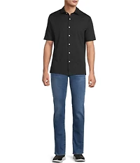 Hart Schaffner Marx Luxury Performance The Driver Short Sleeve Solid Button Front Shirt