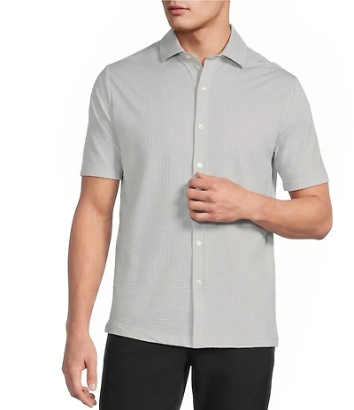 Hart Schaffner Marx Luxury Performance The Driver Short Sleeve Solid Button Front Shirt