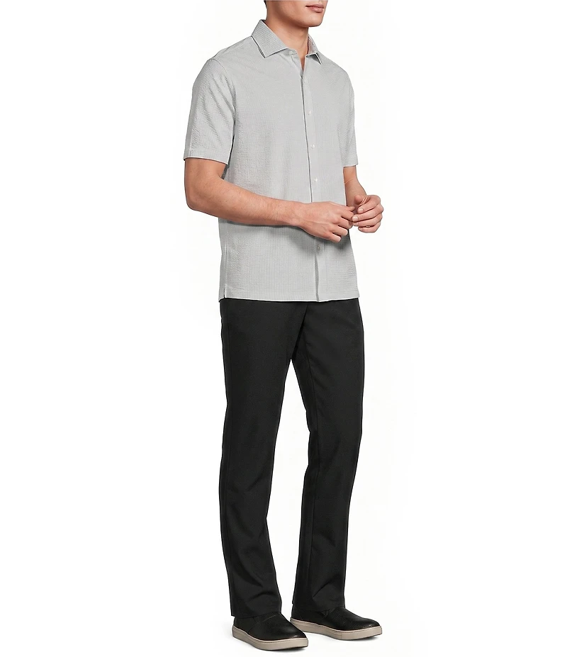 Hart Schaffner Marx Luxury Performance The Driver Short Sleeve Solid Button Front Shirt