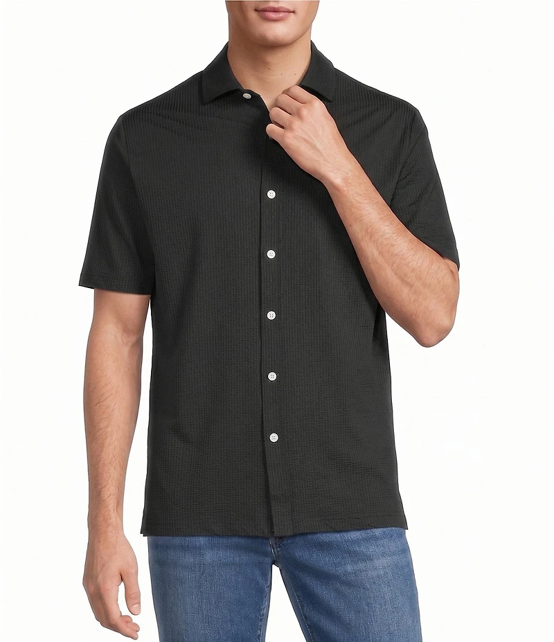 Hart Schaffner Marx Luxury Performance The Driver Short Sleeve Solid Button Front Shirt