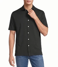 Hart Schaffner Marx Luxury Performance The Driver Short Sleeve Solid Button Front Shirt