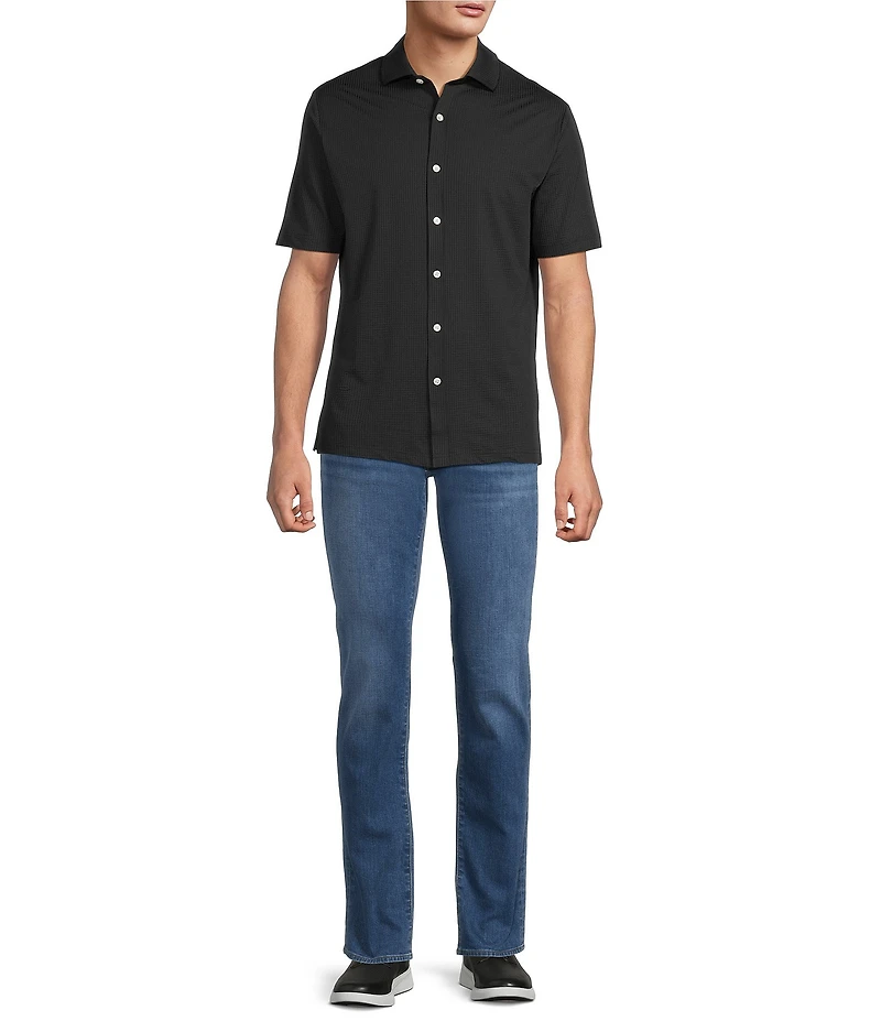 Hart Schaffner Marx Luxury Performance The Driver Short Sleeve Solid Button Front Shirt