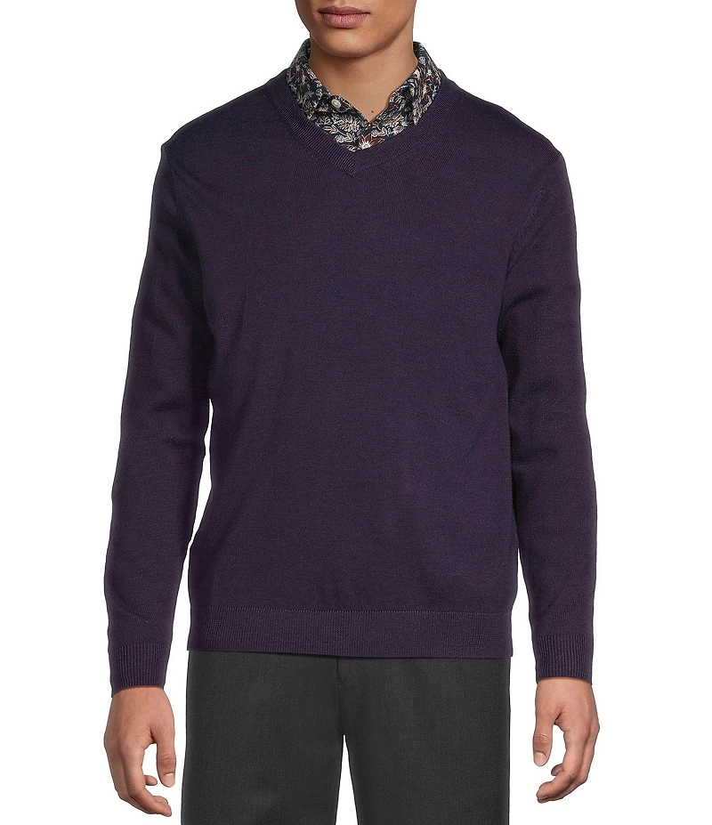 Hart Schaffner Marx Merino Wool V-Neck Sweater