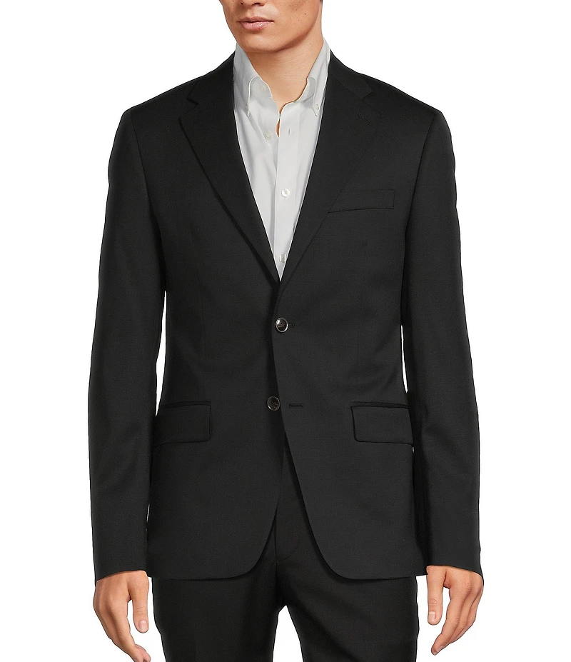 Hart Schaffner Marx Modern Fit Black Solid Wool Blend Sport Coat