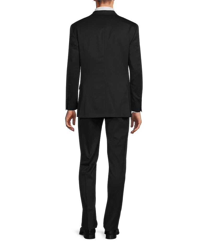 Hart Schaffner Marx Modern Fit Flat-Front Solid 2-Piece Suit