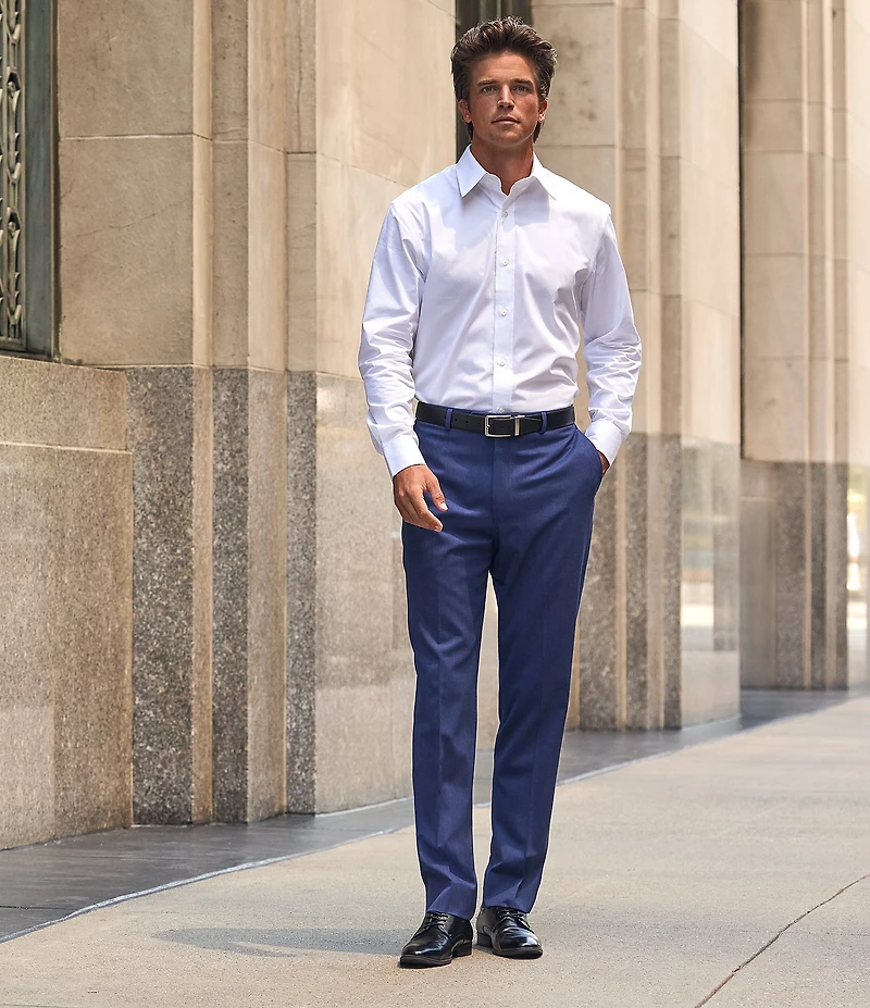 Hart Schaffner Marx Chicago Classic Fit Pre-Tailored Flat Front Super Stretch Dress Pants