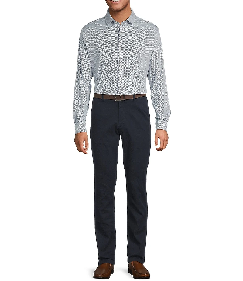 Hart Schaffner Marx New York Fit Flat Front Solid Texture Chino Pants