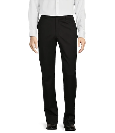 Hart Schaffner Marx New York Modern Fit Pre-Tailored Flat Front Super Stretch Solid Dress Pants