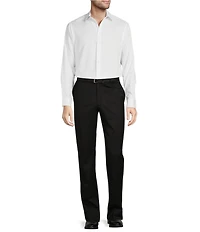Hart Schaffner Marx New York Modern Fit Pre-Tailored Flat Front Super Stretch Solid Dress Pants