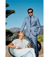 Hart Schaffner Marx New York Modern Fit Flat Front 2-Piece Suit