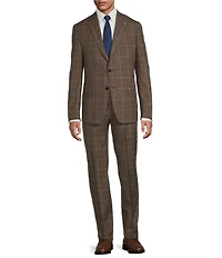 Hart Schaffner Marx New York Modern Fit Flat Front Plaid 2-Piece Suit