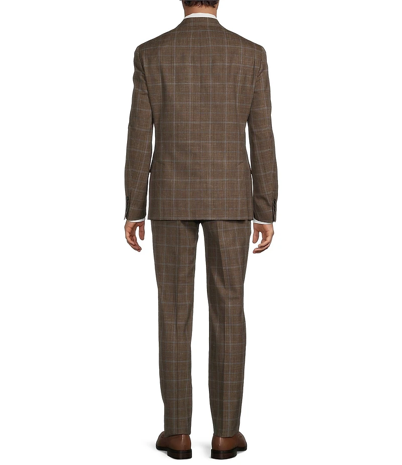Hart Schaffner Marx New York Modern Fit Flat Front Plaid 2-Piece Suit