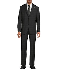 Hart Schaffner Marx New York Modern Fit Flat Front Plaid 2-Piece Suit