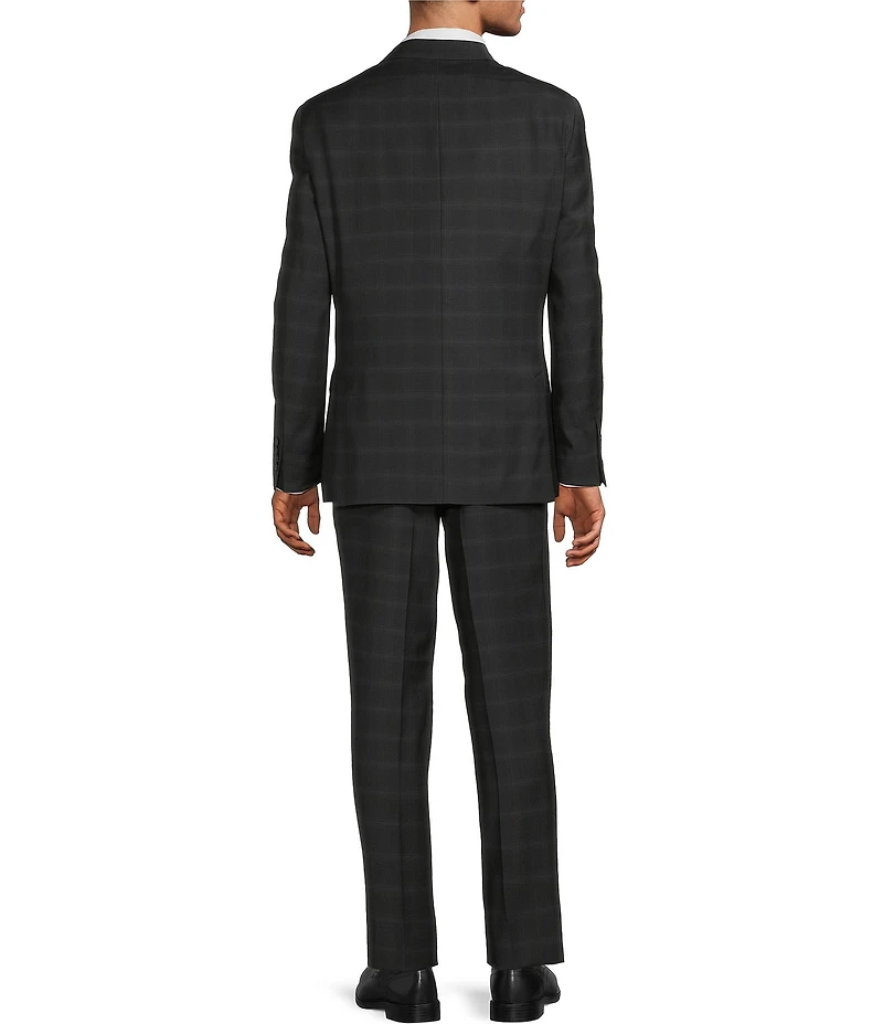 Hart Schaffner Marx New York Modern Fit Flat Front Plaid 2-Piece Suit