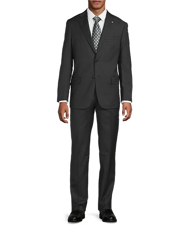Hart Schaffner Marx New York Modern Fit Flat Front Plaid 2-Piece Suit