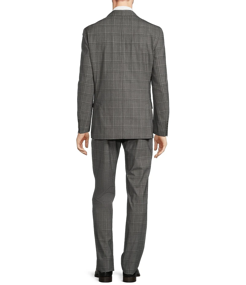 Hart Schaffner Marx New York Modern Fit Flat Front Plaid Patten 2-Piece Suit