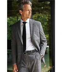 Hart Schaffner Marx New York Modern Fit Flat Front Plaid Patten 2-Piece Suit