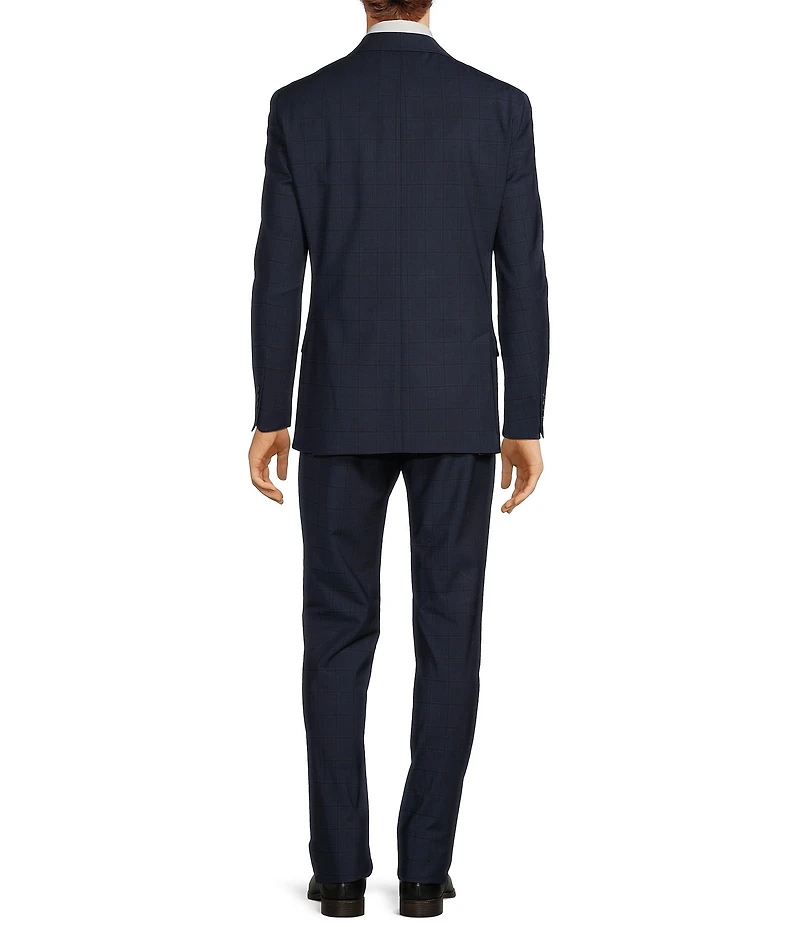 Hart Schaffner Marx New York Modern Fit Flat Front Plaid Patten 2-Piece Suit