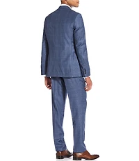 Hart Schaffner Marx New York Modern Fit Flat Front Plaid Print 2-Piece Suit