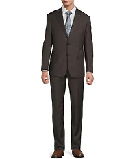 Hart Schaffner Marx New York Modern Fit Flat Front Plaid Print 2-Piece Suit