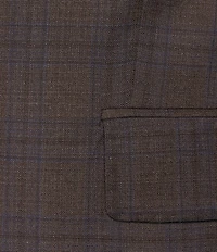 Hart Schaffner Marx New York Modern Fit Flat Front Plaid Print 2-Piece Suit
