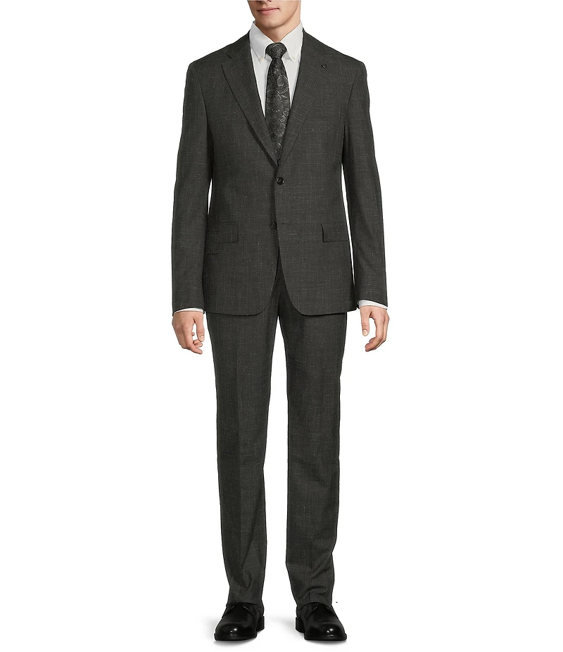 Hart Schaffner Marx New York Modern Fit Flat Front Solid 2-Piece Suit