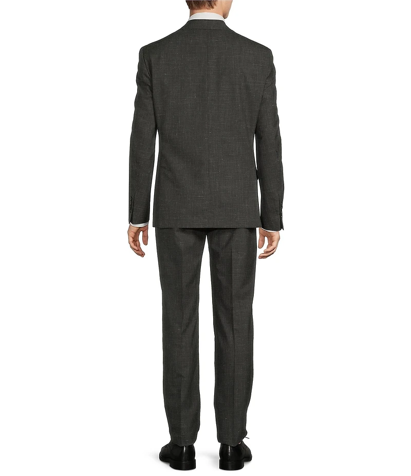 Hart Schaffner Marx New York Modern Fit Flat Front Solid 2-Piece Suit