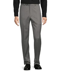 Hart Schaffner Marx New York Modern Fit Flat Front Solid Wool Dress Pants