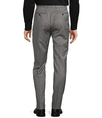 Hart Schaffner Marx New York Modern Fit Flat Front Solid Wool Dress Pants