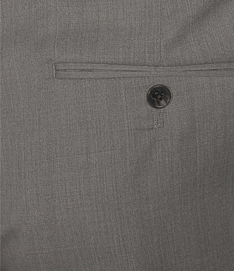 Hart Schaffner Marx New York Modern Fit Flat Front Solid Wool Dress Pants