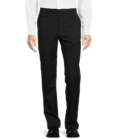 Hart Schaffner Marx New York Modern Fit Flat Front Solid Dress Pants