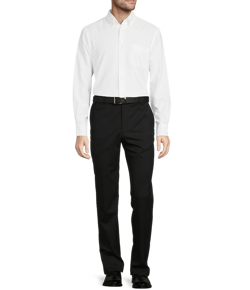 Hart Schaffner Marx New York Modern Fit Flat Front Solid Dress Pants