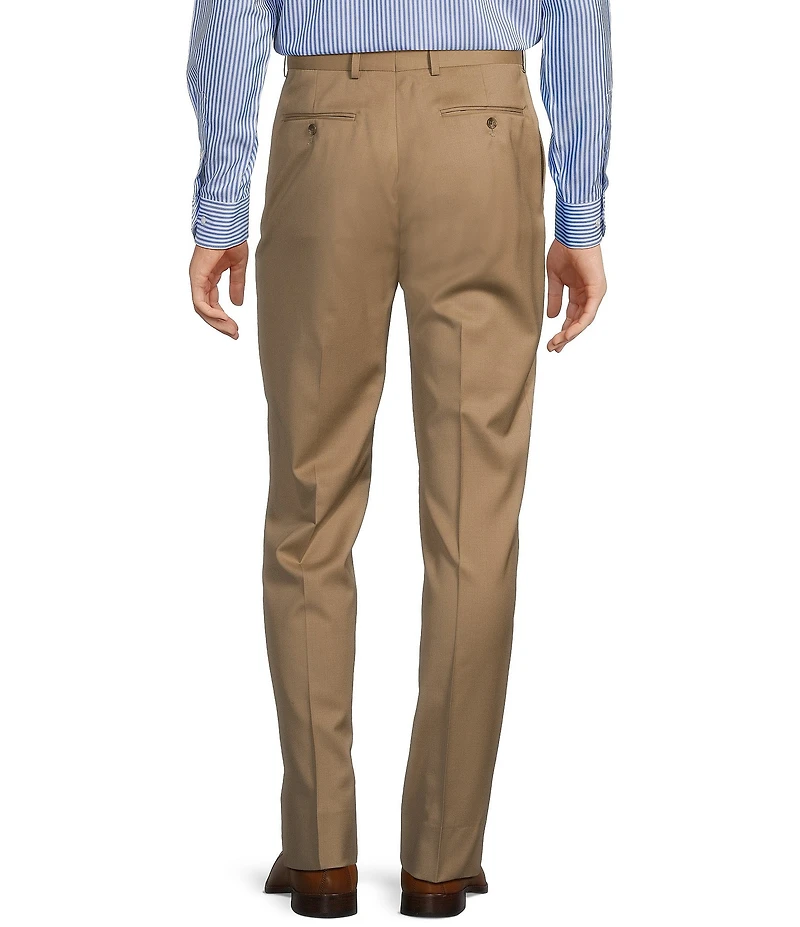 Hart Schaffner Marx New York Modern Fit Flat Front Solid Wool Dress Pants