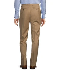 Hart Schaffner Marx New York Modern Fit Flat Front Solid Wool Dress Pants