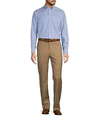 Hart Schaffner Marx New York Modern Fit Flat Front Solid Wool Dress Pants