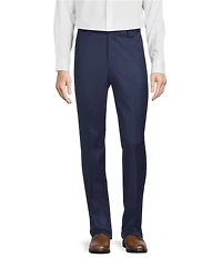 Hart Schaffner Marx New York Modern Fit Flat Front Solid Wool Dress Pants