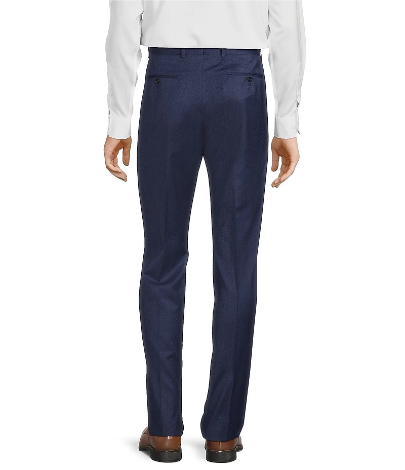 Hart Schaffner Marx New York Modern Fit Flat Front Solid Wool Dress Pants