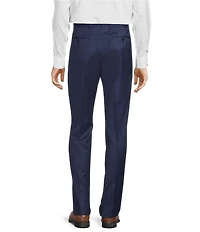 Hart Schaffner Marx New York Modern Fit Flat Front Solid Wool Dress Pants