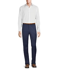 Hart Schaffner Marx New York Modern Fit Flat Front Solid Wool Dress Pants