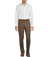 Hart Schaffner Marx New York Modern Fit Pre-Tailored Flat Front Super Stretch Solid Dress Pants